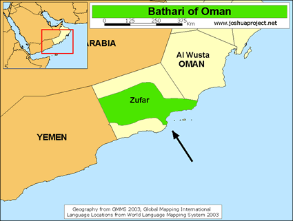 Map of Bathari in Oman