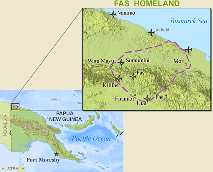 Map of Fas, Bembi in Papua New Guinea