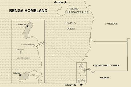 Map of Benga in Gabon