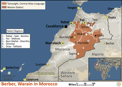 Map of Berber, Warain in Morocco