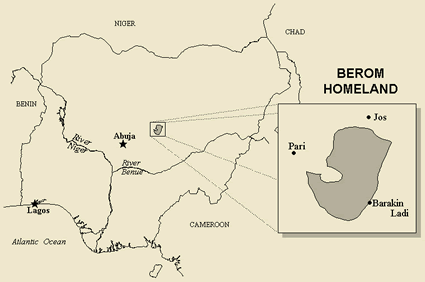 Map of Berom in Nigeria