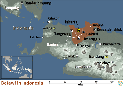 Map of Betawi in Indonesia