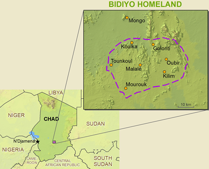 Map of Bidio in Chad