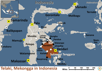 Map of Tolaki, Mekongga in Indonesia