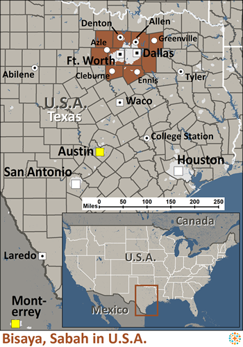 Map of Bisaya, Sabah in United States