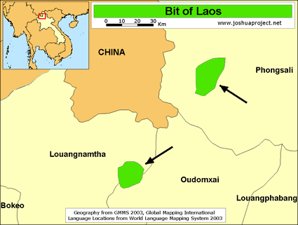 Map of Bit in Laos