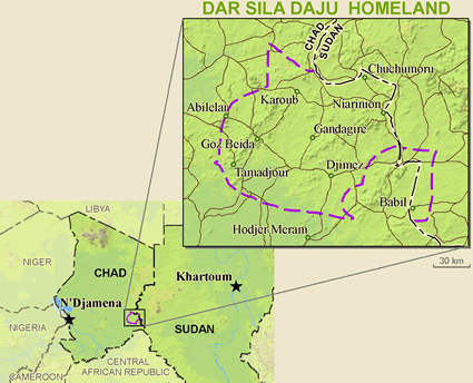 Map of Bokoruge in Chad