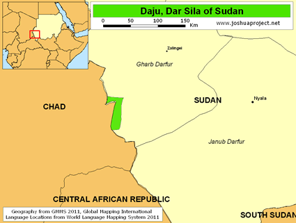 Map of Bokoruge in Sudan