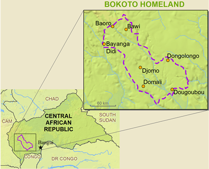 Map of Bokoto in Central African Republic