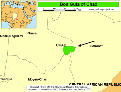 Map of Bon Gula in Chad