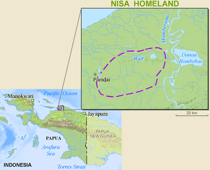Map of Bonefa, Nisa in Indonesia