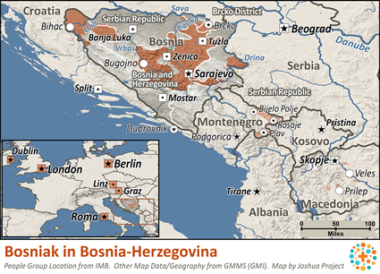 Map of Bosniak in Bosnia-Herzegovina
