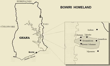 Map of Bowili, Tuwuli in Ghana
