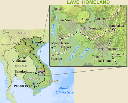 Map of Brao in Laos