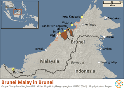 Map of Brunei Malay in Brunei
