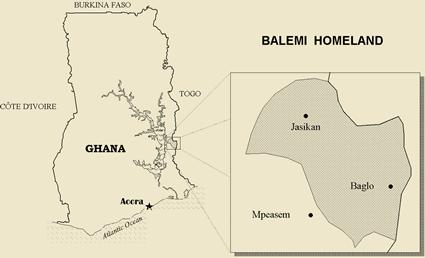Map of Buem in Ghana