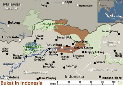 Map of Bukat in Indonesia