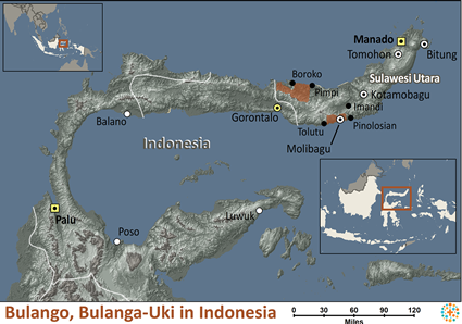 Map of Bulango, Bulanga-Uki in Indonesia