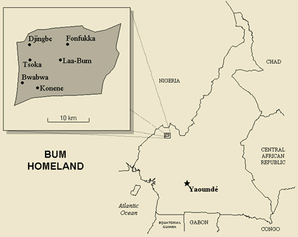 Map of Bum in Cameroon