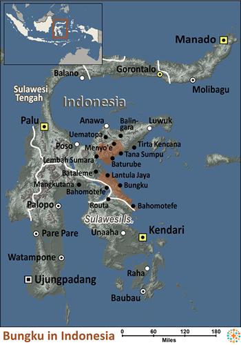 Map of Bungku in Indonesia