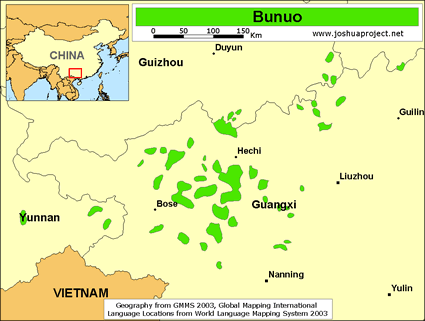 Map of Bunuo in China