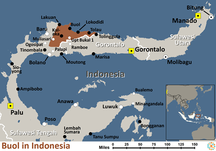 Map of Buol in Indonesia