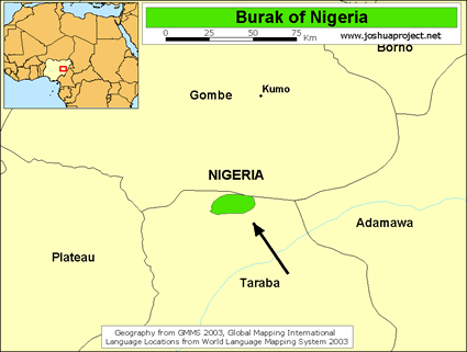 Map of Burak in Nigeria