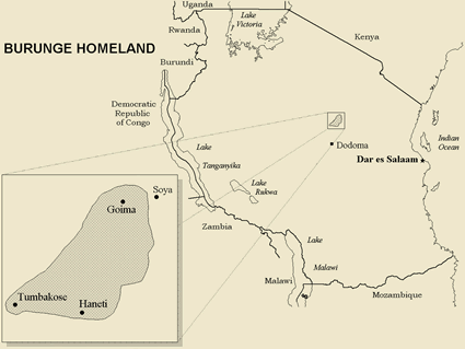Map of Burungi in Tanzania