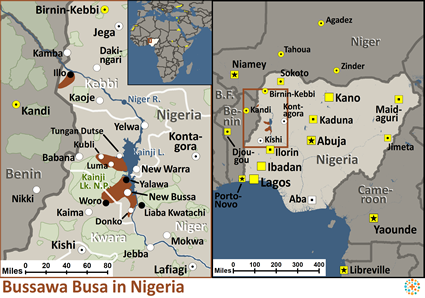 Map of Busa, Bussawa in Nigeria