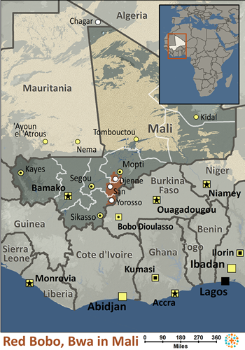 Map of Red Bobo, Bwa in Mali