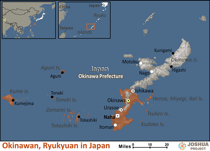 Map of Okinawan, Ryukyuan in Japan