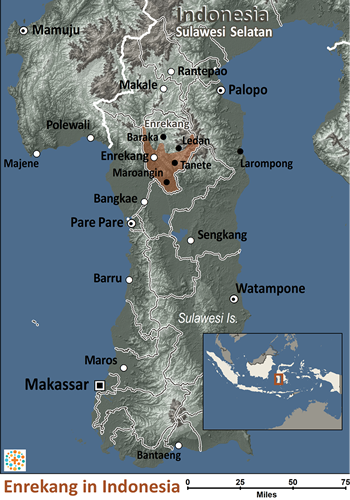 Map of Enrekang in Indonesia