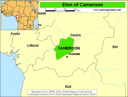 Map of Eton in Cameroon