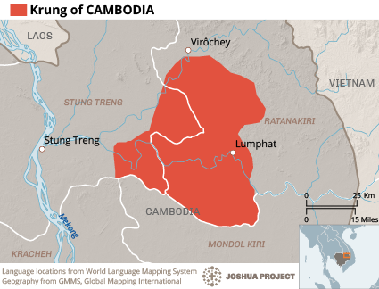 Map of Krung in Cambodia