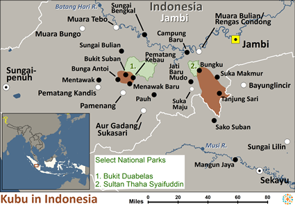 Map of Orang Dalam in Indonesia
