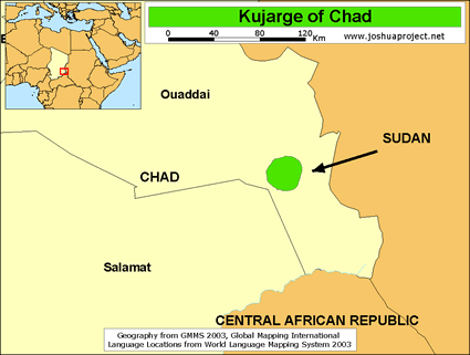 Map of Kujarge in Chad