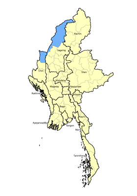 Map of Thado in Myanmar (Burma)