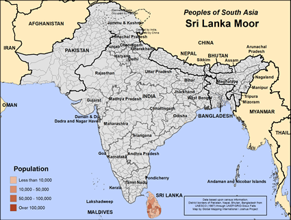 Map of Sri Lanka Moor in Sri Lanka