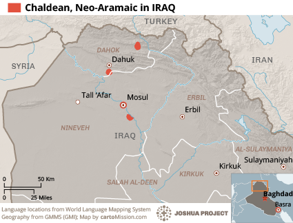 Map of Chaldean in Iraq