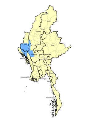Map of Uppu in Myanmar (Burma)