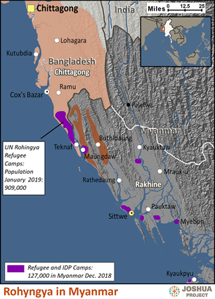 Map of Rohingya in Myanmar (Burma)
