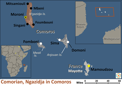 Map of Comorian, Ngazidja in Comoros