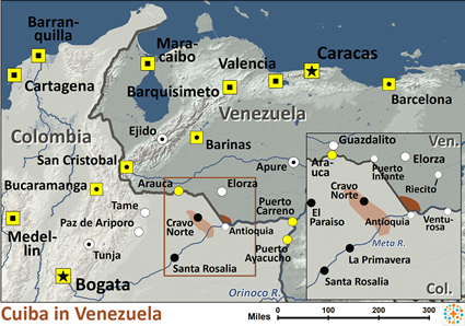 Map of Cuiba in Venezuela