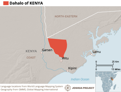 Map of Dahalo in Kenya