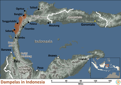 Map of Dampelas in Indonesia