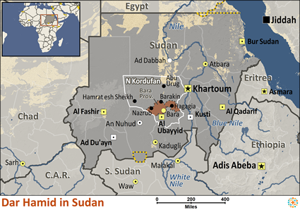 Map of Dar Hamid in Sudan