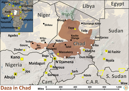 Map of Daza in Chad