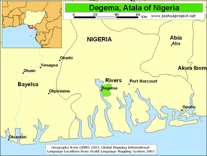 Map of Degema, Atala in Nigeria