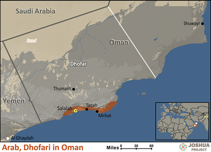 Map of Arab, Dhofari in Oman