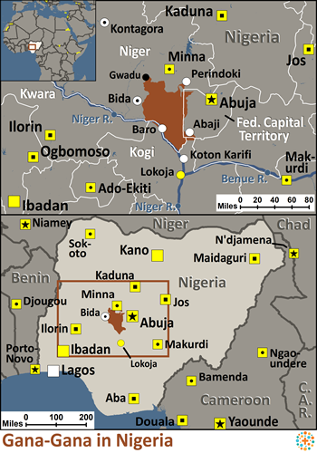 Map of Gana-Gana in Nigeria